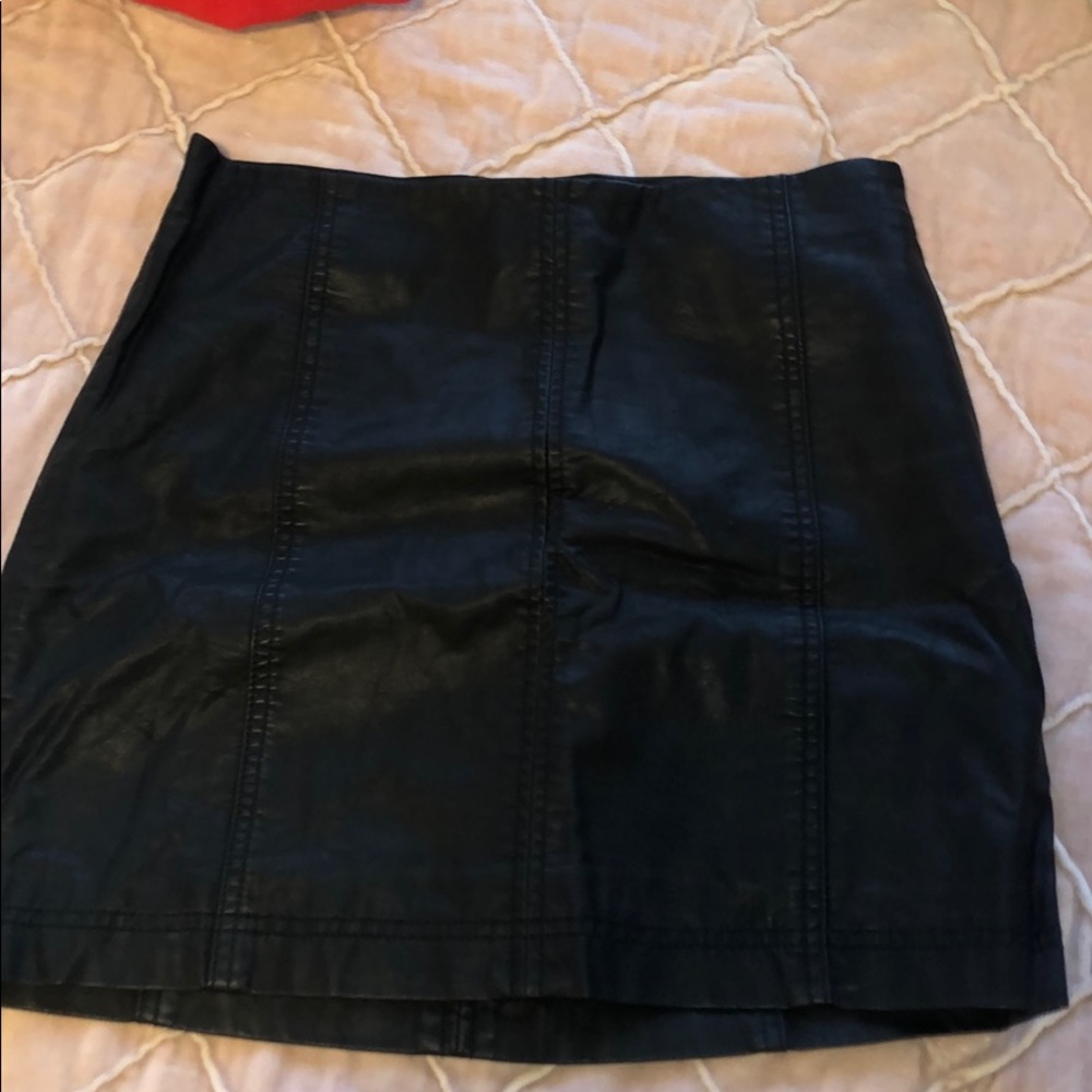 vegan leather free people skirt